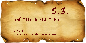 Spáth Boglárka névjegykártya